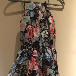 Floral Peplum, Backless Cocktail Dress